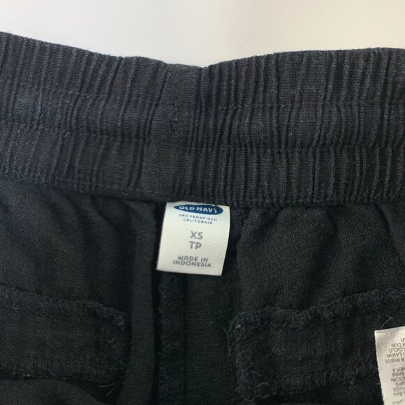 Old Navy Black Linen Blend Pull On Shorts XS - Picture 2 of 4